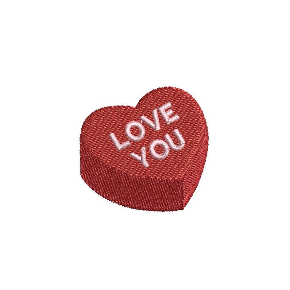 LOVE YOU Heart Mini Machine Embroidery Design, 9 sizes, Instant Download