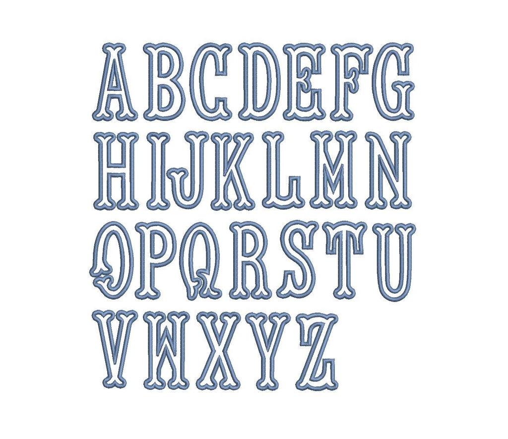 Applique Fishtail Font PES ++ Machine Embroidery Design, 6 Sizes, Instant Download BX available.