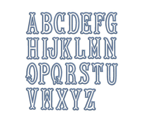 Applique Fishtail Font PES ++ Machine Embroidery Design, 6 Sizes, Instant Download BX available.
