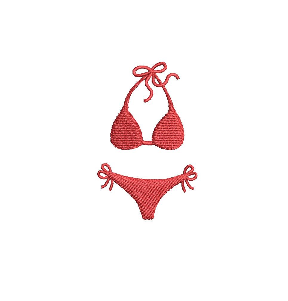 Summer Bikini PES DST JEF ++ Machine Embroidery Design, 7 Sizes, Instant Download