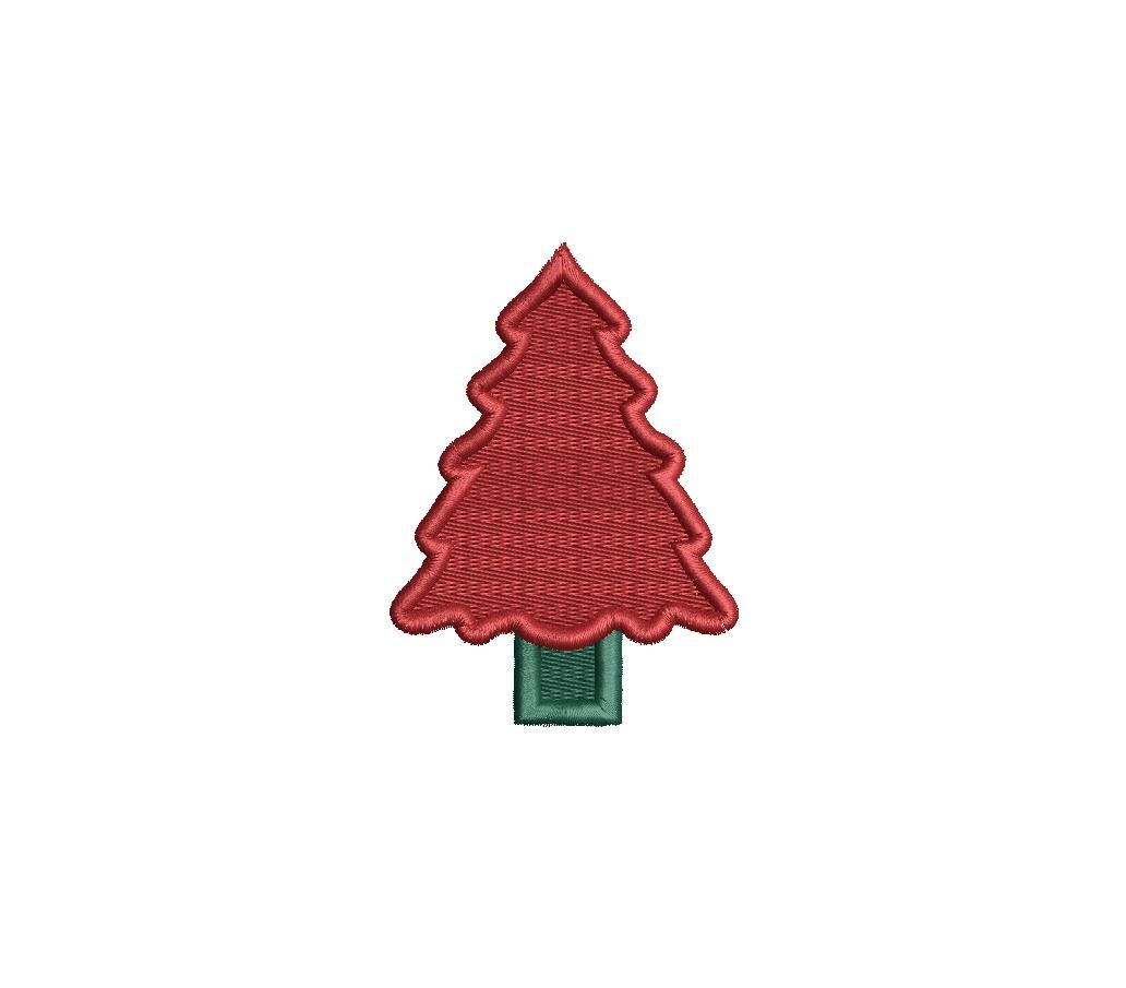Basic Christmas Tree PES DST JEF ++ Machine Embroidery Design, 7 Sizes, Instant Download