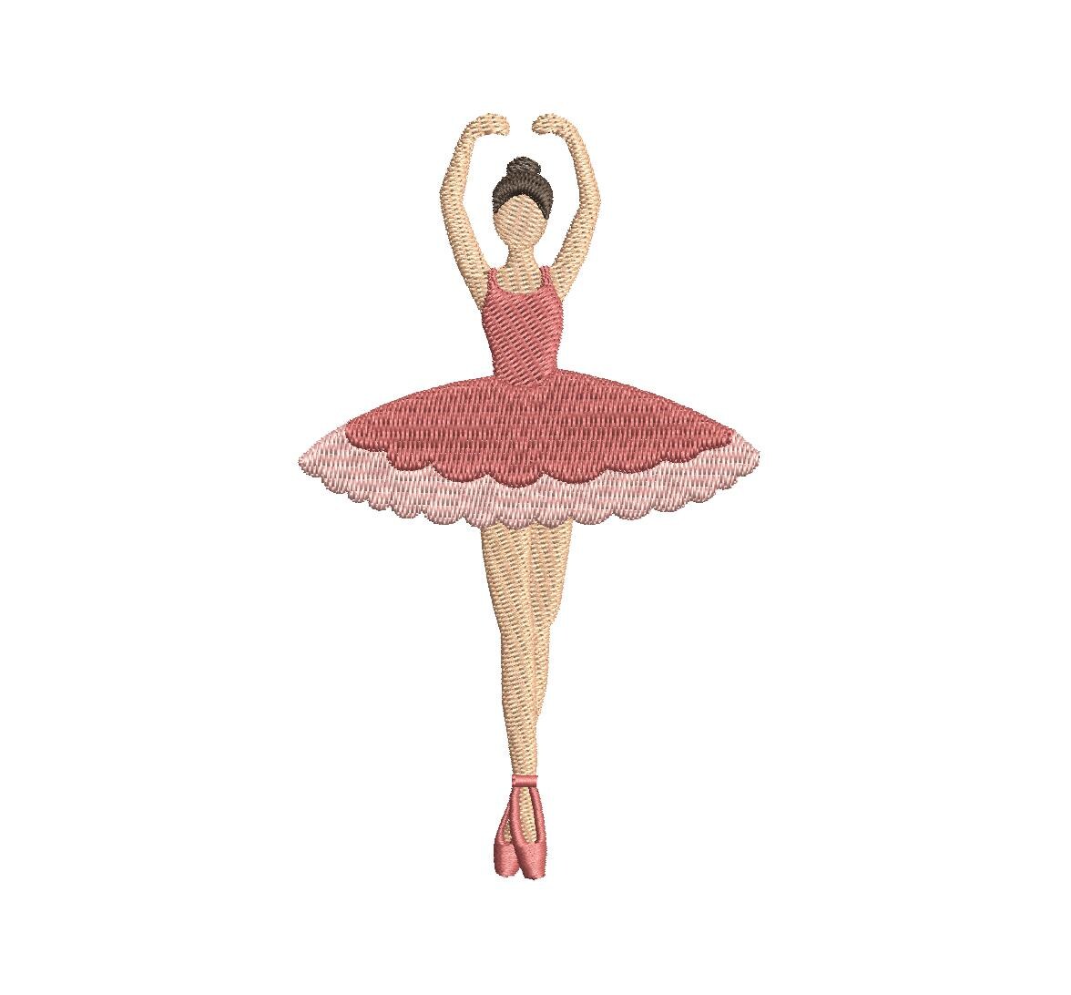 Ballerina Monogram Frame PES DST JEF ++ Machine Embroidery Design, 5 Sizes, Instant Download