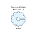 Scalloped Applique Wine Stem Tag PES DST JEF ++ Machine Embroidery Design, 4 Sizes, in-the-hoop project, Instant Download