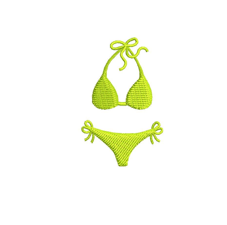 Summer Bikini PES DST JEF ++ Machine Embroidery Design, 7 Sizes, Instant Download