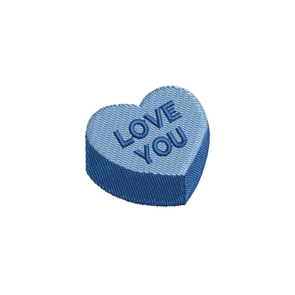 LOVE YOU Heart Mini Machine Embroidery Design, 9 sizes, Instant Download