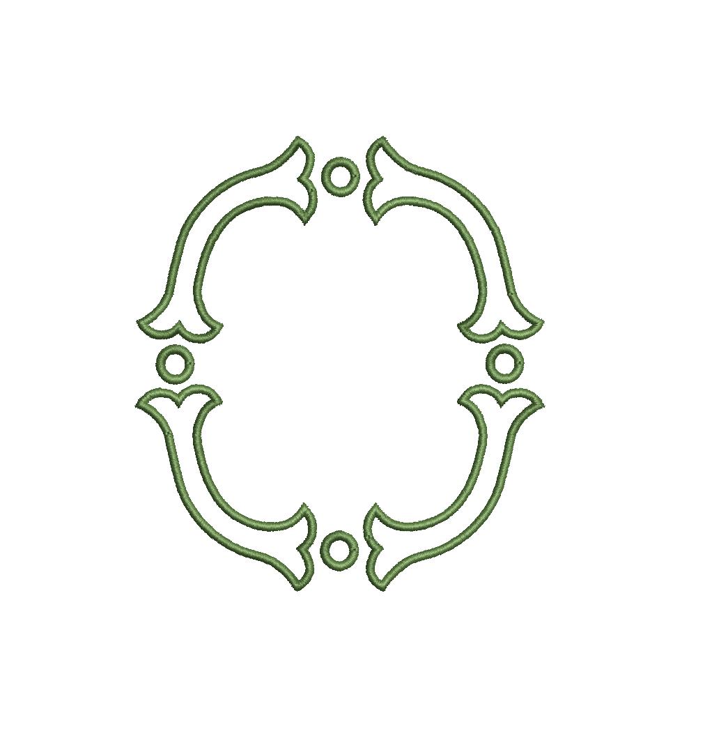 Fishtail Applique Monogram Frame PES DST JEF ++ Machine Embroidery Design, 4 Sizes, in-the-hoop project, Instant Download