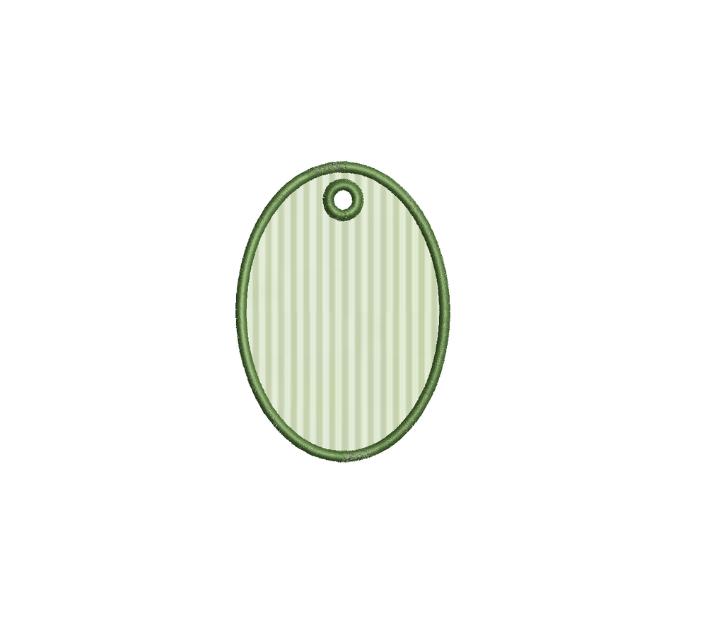 Oval Applique Bag Tag PES DST JEF ++ Machine Embroidery Design, 6 Sizes, in-the-hoop project, Instant Download