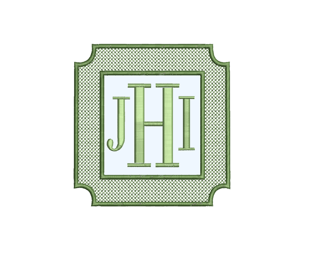 Criss Cross Square Milestone Card PES DST JEF ++ Machine Embroidery Design, 5 Sizes, In-the-Hoop Project, Instant Download