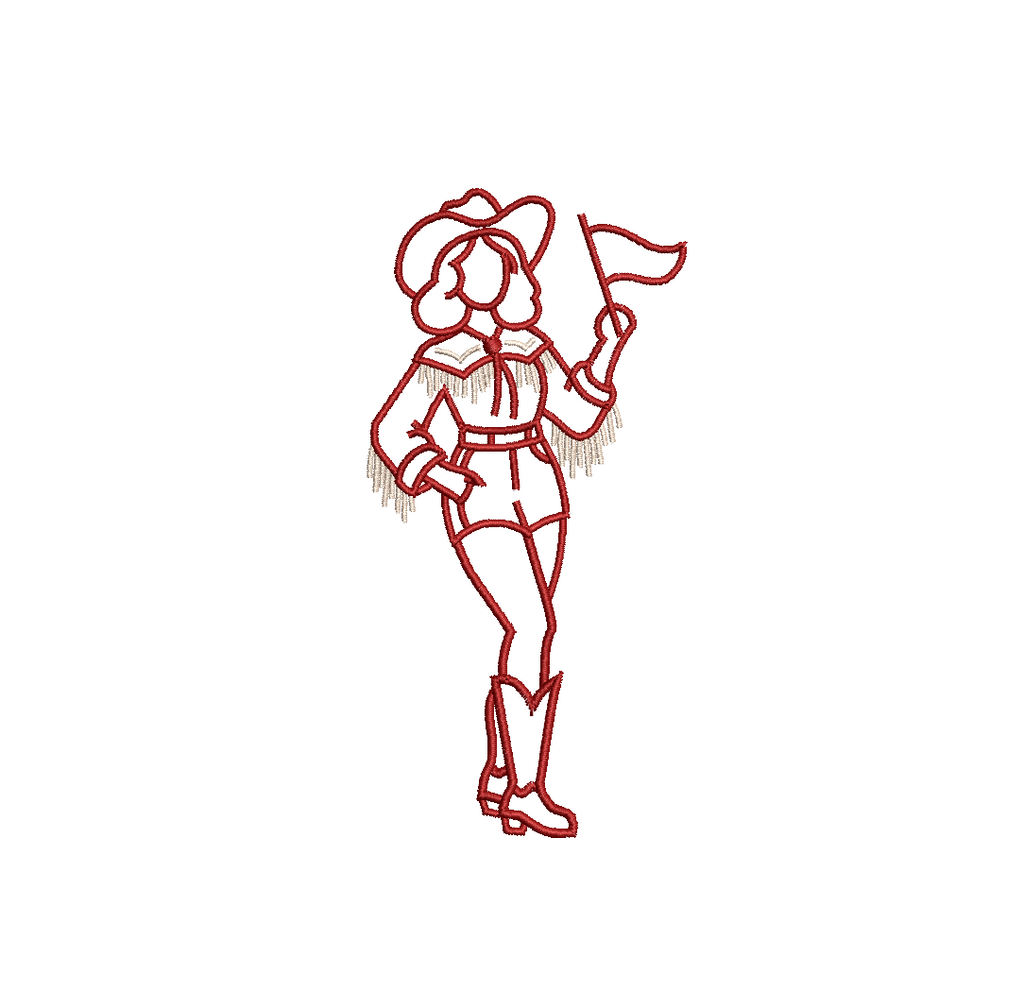 Football Game Day Southern Cowgirl Embroidery Design File PES DST JEF ++ Machine Embroidery Design, 6 Sizes, Instant Download