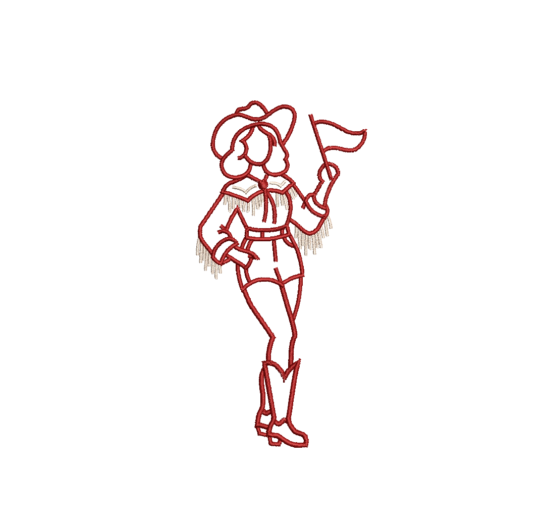 Football Game Day Southern Cowgirl Embroidery Design File PES DST JEF ++ Machine Embroidery Design, 6 Sizes, Instant Download