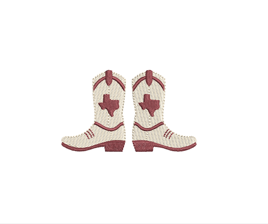 Texas Cowboy Boots Football (Pair & Individual, 3 designs total) PES DST JEF ++ Machine Embroidery Design, Instant Download