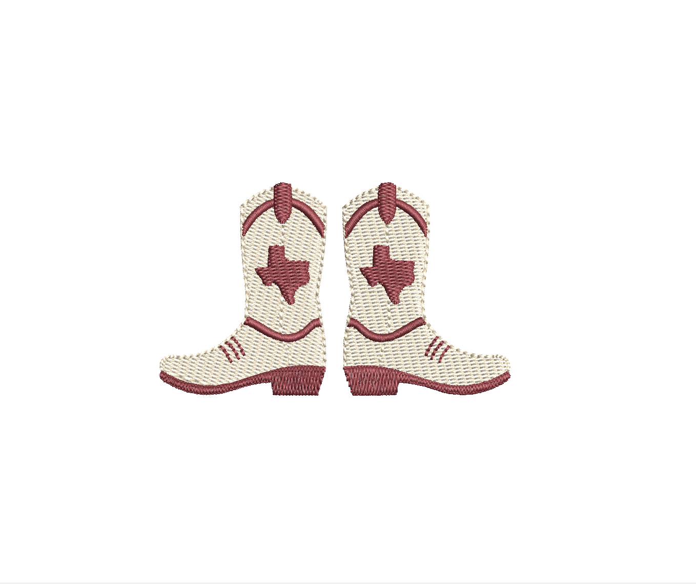 Texas Cowboy Boots Football (Pair & Individual, 3 designs total) PES DST JEF ++ Machine Embroidery Design, Instant Download