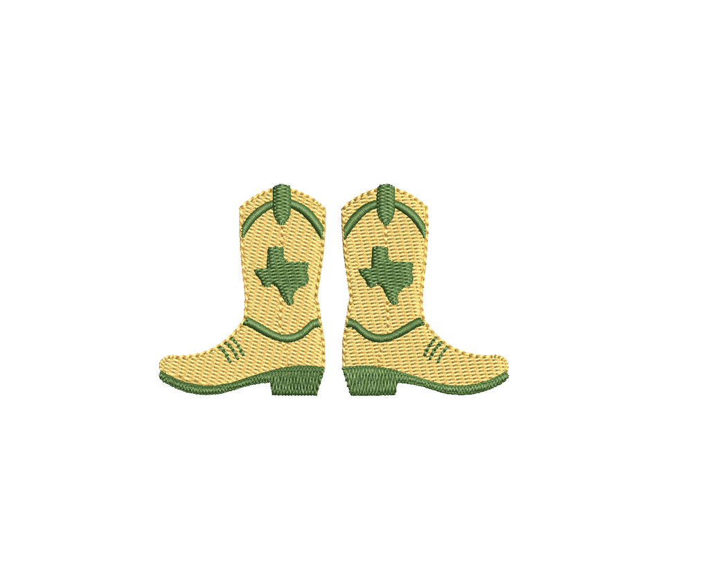 Texas Cowboy Boots Football (Pair & Individual, 3 designs total) PES DST JEF ++ Machine Embroidery Design, Instant Download