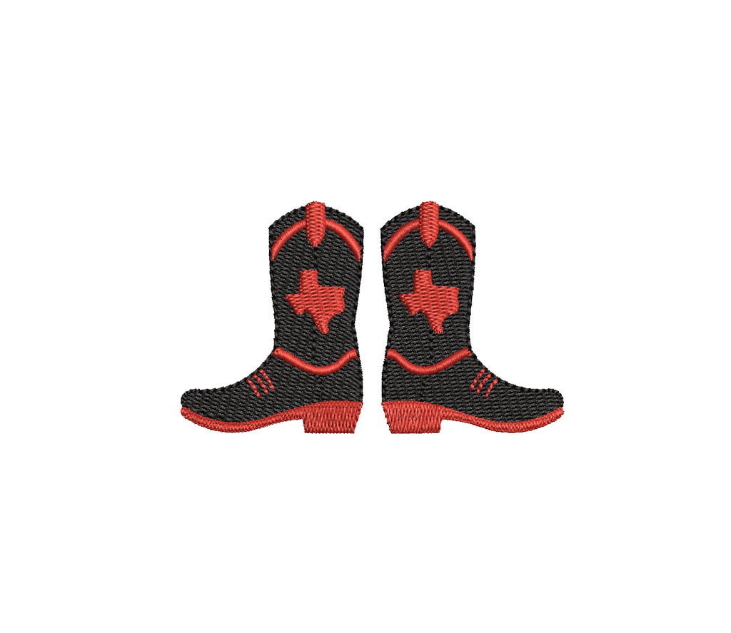 Texas Cowboy Boots Football (Pair & Individual, 3 designs total) PES DST JEF ++ Machine Embroidery Design, Instant Download