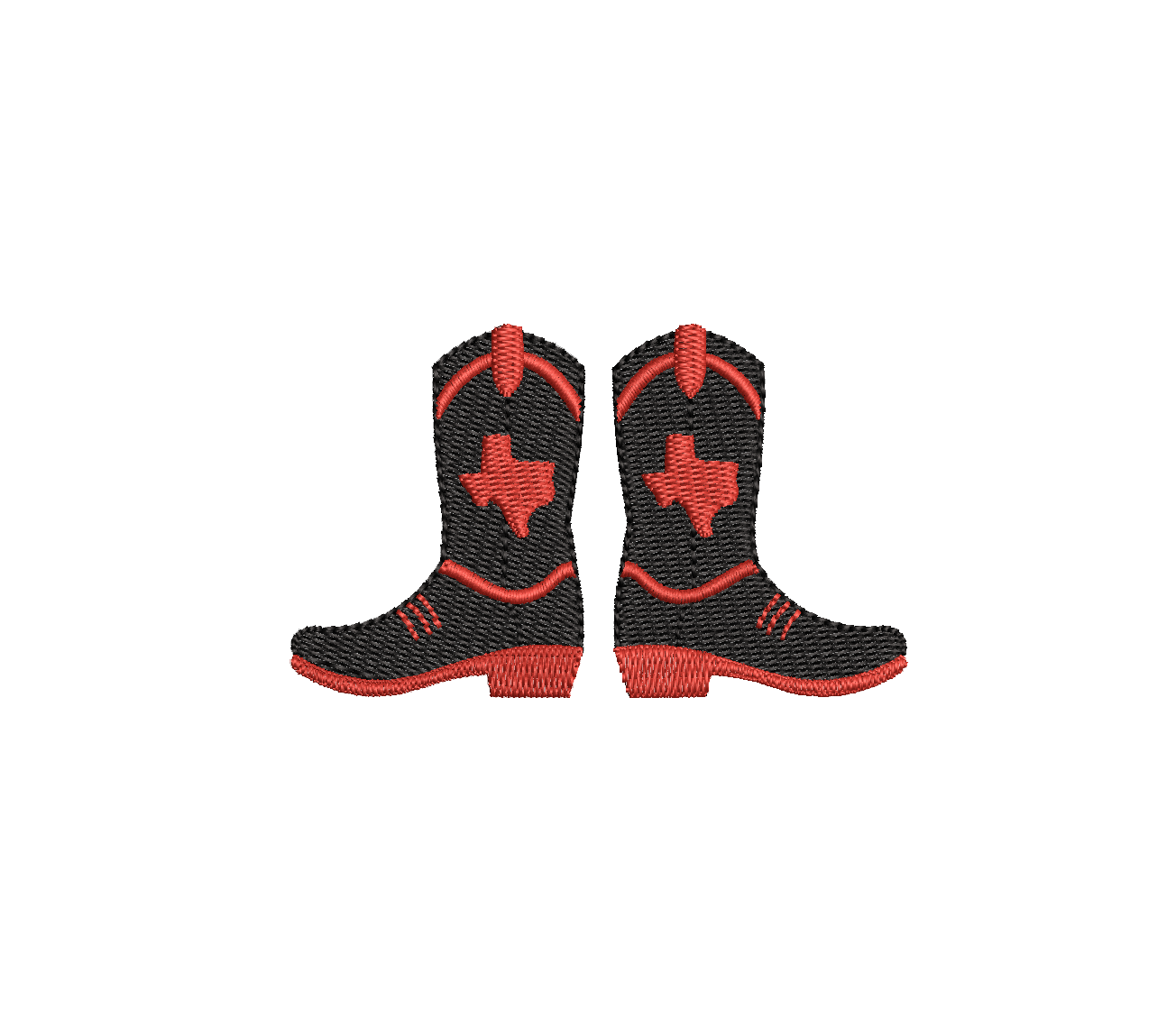 Texas Cowboy Boots Football (Pair & Individual, 3 designs total) PES DST JEF ++ Machine Embroidery Design, Instant Download