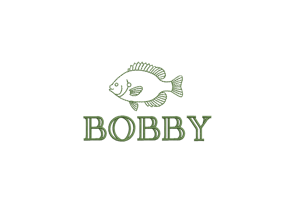 Blue Gill Bean Stitch PES DST JEF ++ Machine Embroidery Design, 5 Sizes, Instant Download