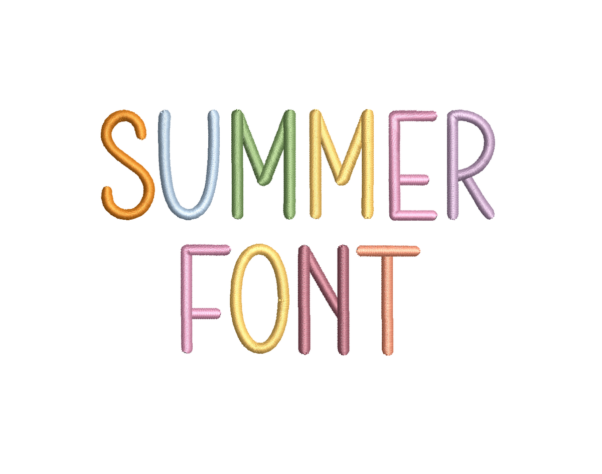 Summer Font PES ++ Machine Embroidery Design, 4 Sizes, Instant Download BX not available. BX Coming soon