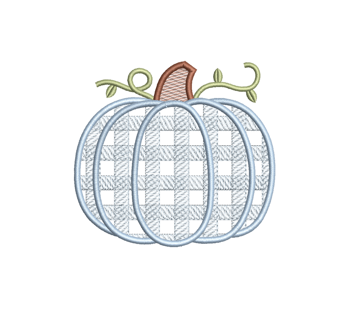 Gingham Pumpkin PES DST JEF ++ Machine Embroidery Design, 6 Sizes, Instant Download