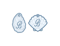 Oyster & Clam Shell Applique Bag Tag PES DST JEF ++ Machine Embroidery Design, 5 Sizes each, In the Hoop Project, Instant Download