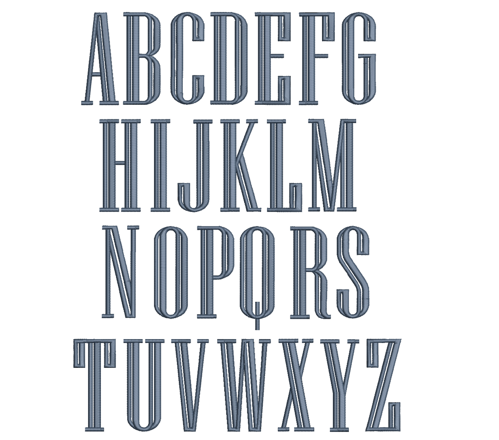Tall Double Lined Font PES ++ Machine Embroidery Design, 4 Sizes, Instant Download BX not available. BX Coming soon
