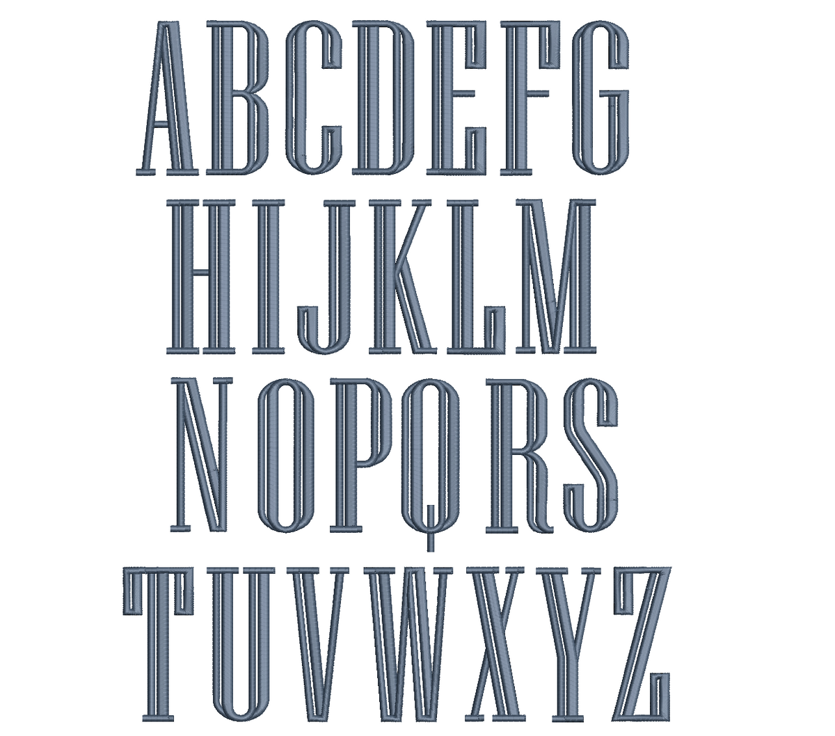 Tall Double Lined Font PES ++ Machine Embroidery Design, 4 Sizes, Instant Download BX not available. BX Coming soon