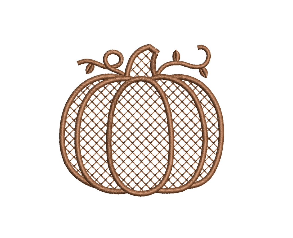 Heirloom Lattice Pumpkin PES DST JEF ++ Machine Embroidery Design, 8 Sizes, Instant Download