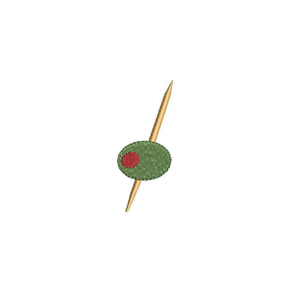 Martini Olive Pick Bundle PES DST JEF ++ Machine Embroidery Design Instant Download