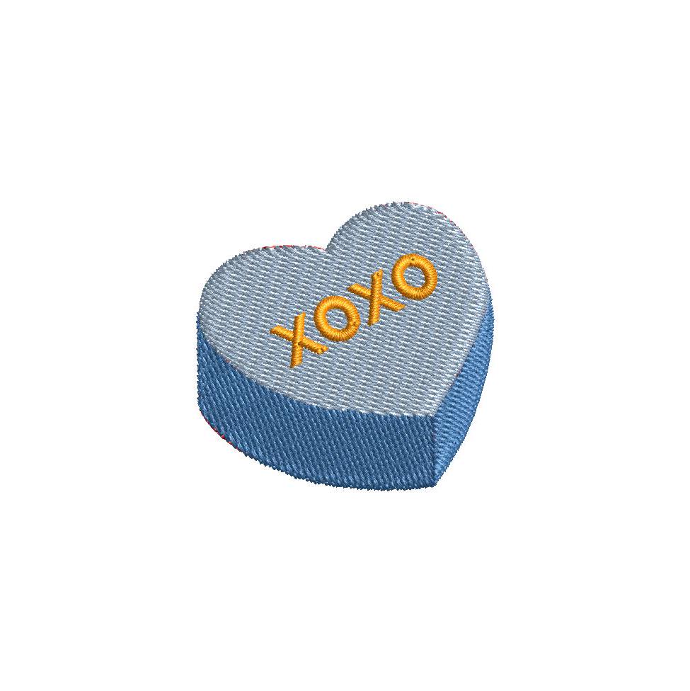 XOXO Heart Mini Machine Embroidery Design, 9 Sizes, Instant Download