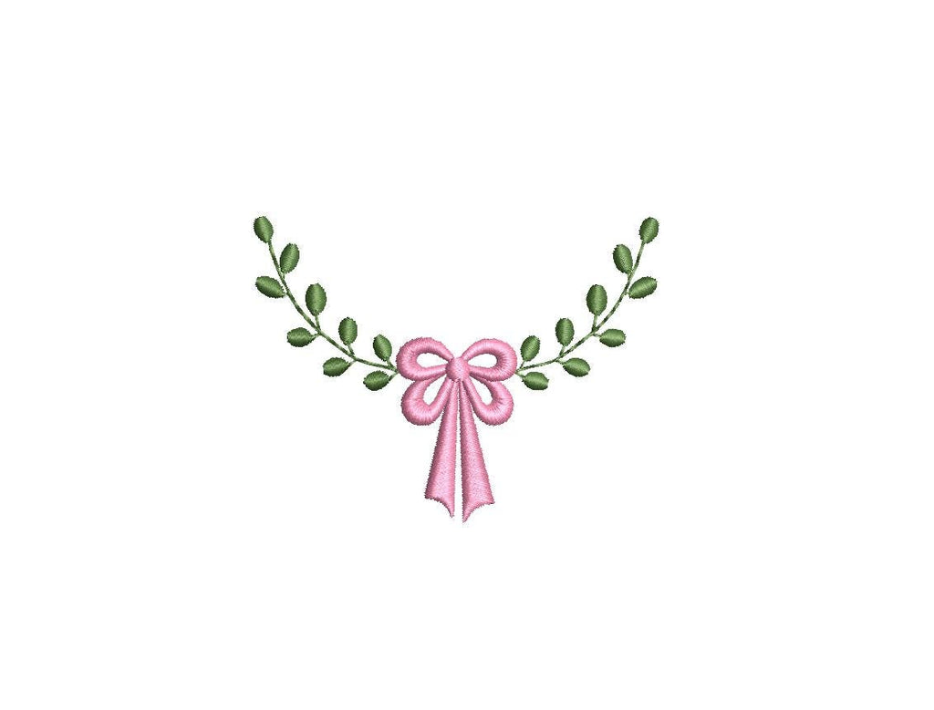 Ivy Monogram Frame with Bow PES DST JEF ++ Machine Embroidery Design, 4 Sizes, Instant Download