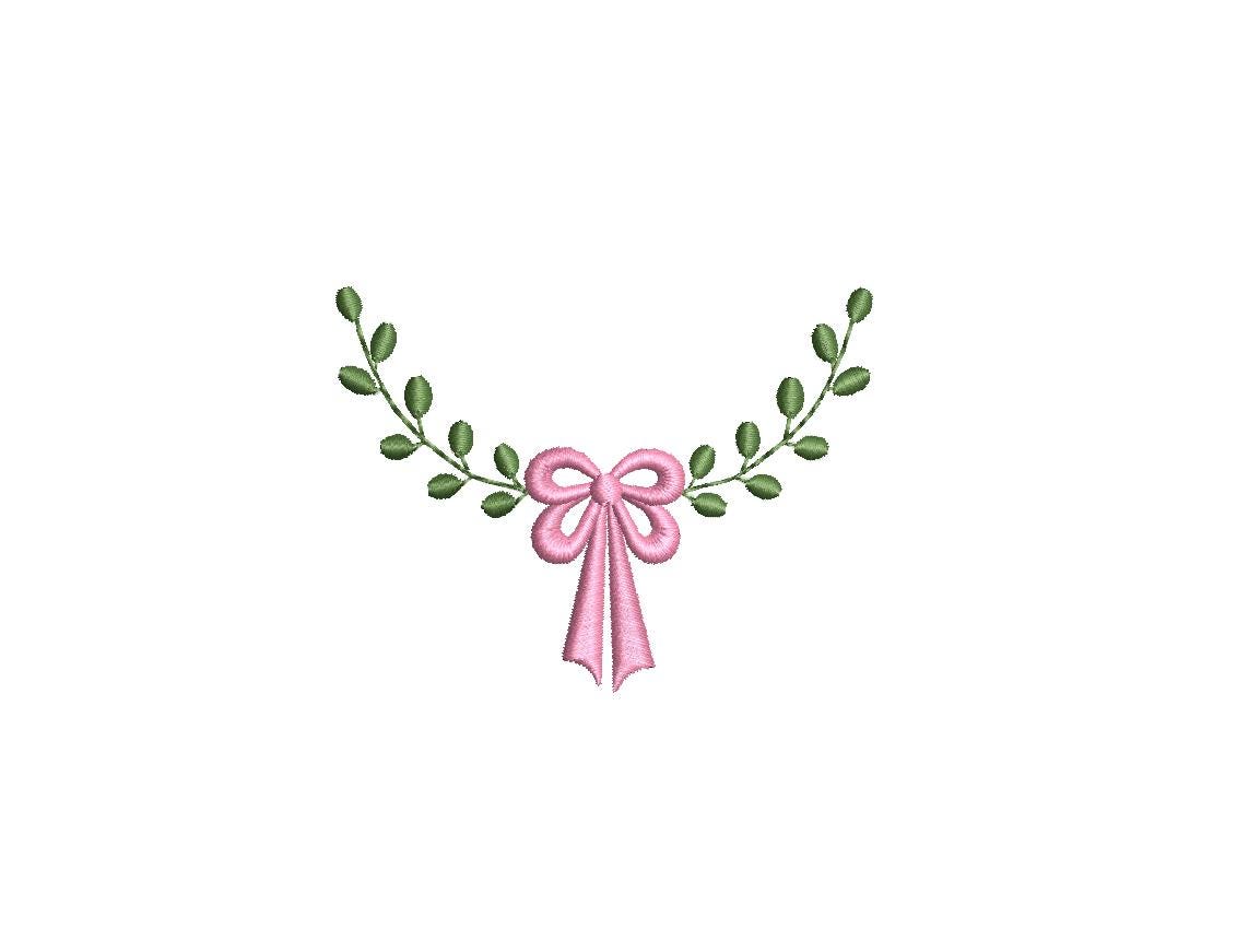 Ivy Monogram Frame with Bow PES DST JEF ++ Machine Embroidery Design, 4 Sizes, Instant Download