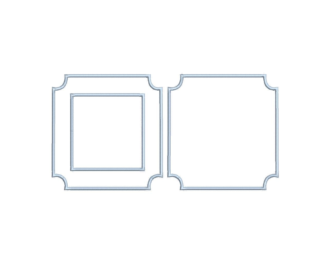 Square Applique Milestone Card Plaque Bundle (2 Versions) PES DST++ Machine Embroidery Design, In the Hoop Project, Milestone Card, Download