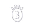 Pearl Monogram Frame with Bow PES DST JEF ++ Machine Embroidery Design, 7 Sizes, Instant Download