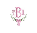Ivy Monogram Frame with Bow PES DST JEF ++ Machine Embroidery Design, 4 Sizes, Instant Download