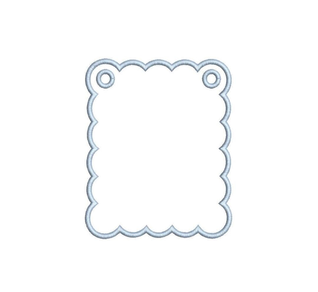 Scalloped Rectangle Applique Bundle (2 Versions) PES DST ++ Machine Embroidery Design, In the Hoop Project, Milestone Card, Banner, Download