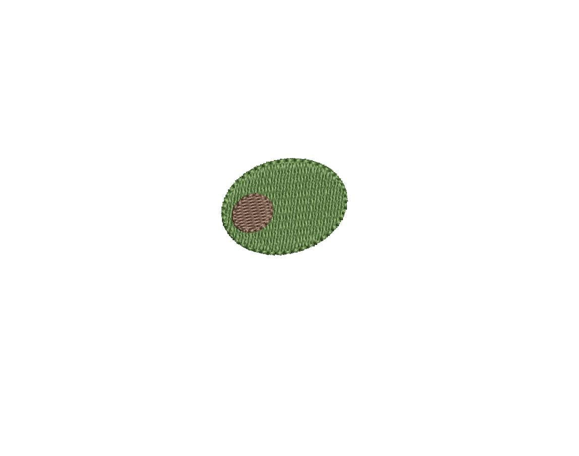 Single Olive Mini PES DST JEF ++ Machine Embroidery Design, 5 Sizes, Instant Download