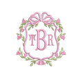 Tulip Monogram Frame PES DST JEF ++ Machine Embroidery Design, 5 Sizes, Instant Download
