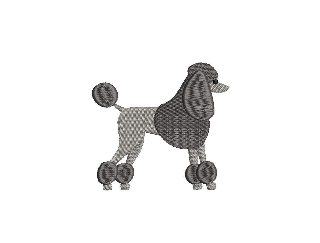 Poodle 6 Sizes PES DST JEF ++ Machine Embroidery Design Instant Download