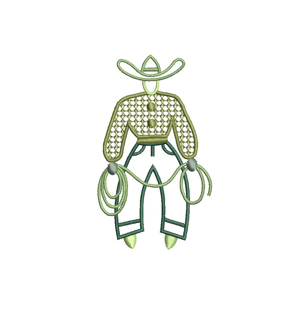 Cow Boy Bundle (2 Versions) PES DST JEF ++ Machine Embroidery Design, 3 Sizes per version, Instant Download