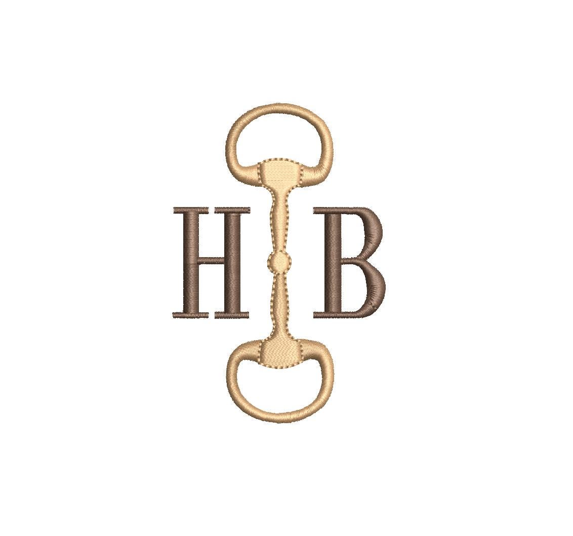 Horse Bit Monogram Frame (Mini Sizes Available) PES DST JEF ++ Machine Embroidery Design, 8 Sizes, Instant Download