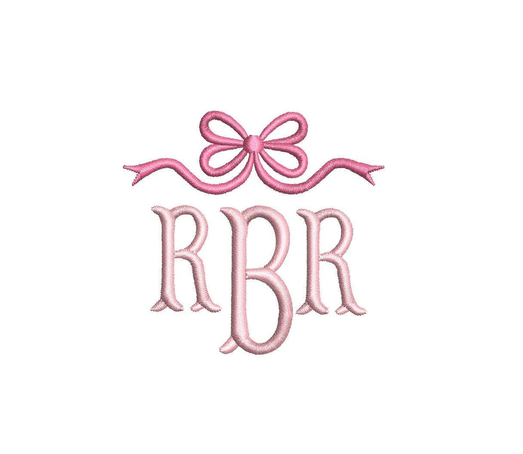 Classic Bow Monogram Frame PES DST JEF ++ Machine Embroidery Design, 7 Sizes, Instant Download