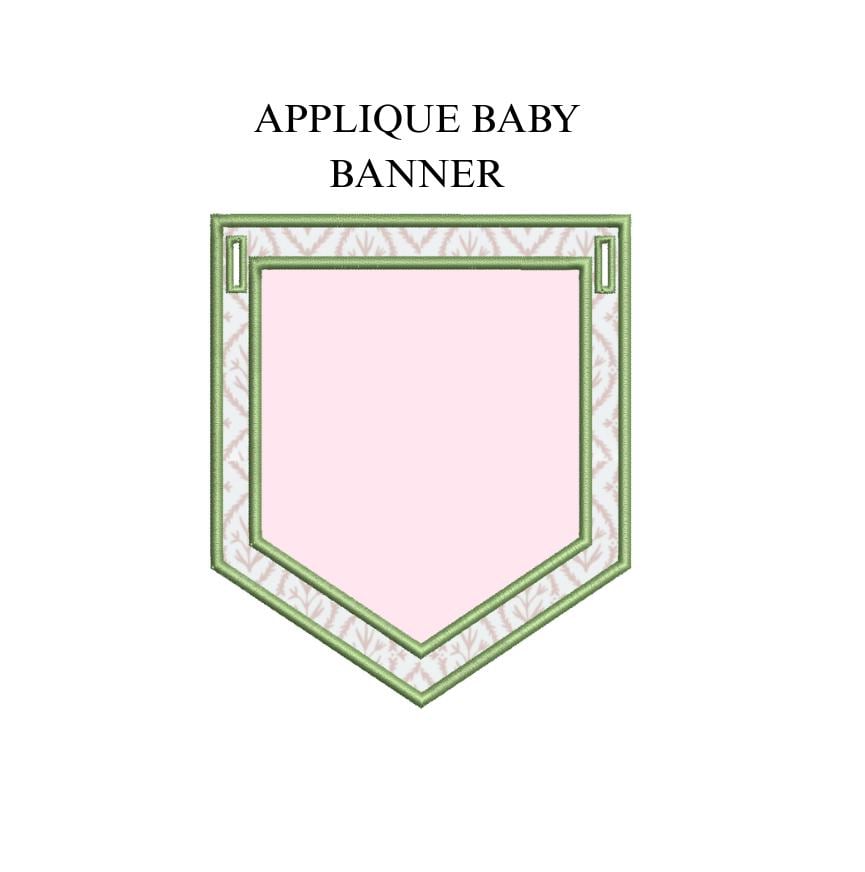 Grand Millennial Appliqué Baby Banner PES DST JEF ++ Machine Embroidery Design, 5 Sizes, In-the-Hoop Project, Instant Download