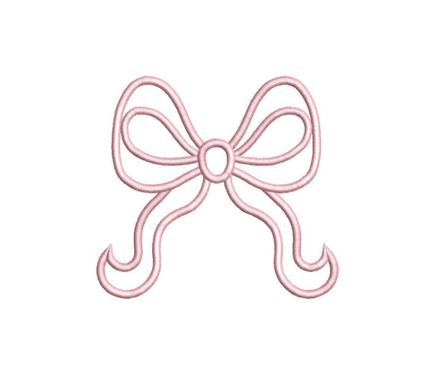 Applique Bow PES DST JEF ++ Machine Embroidery Design, 3 Sizes, in-the-hoop project, Instant Download