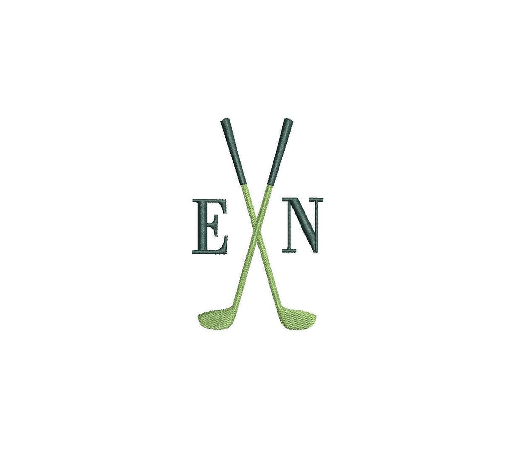 Golf Club Monogram Frame PES DST JEF ++ Machine Embroidery Design, 5 Sizes, Instant Download