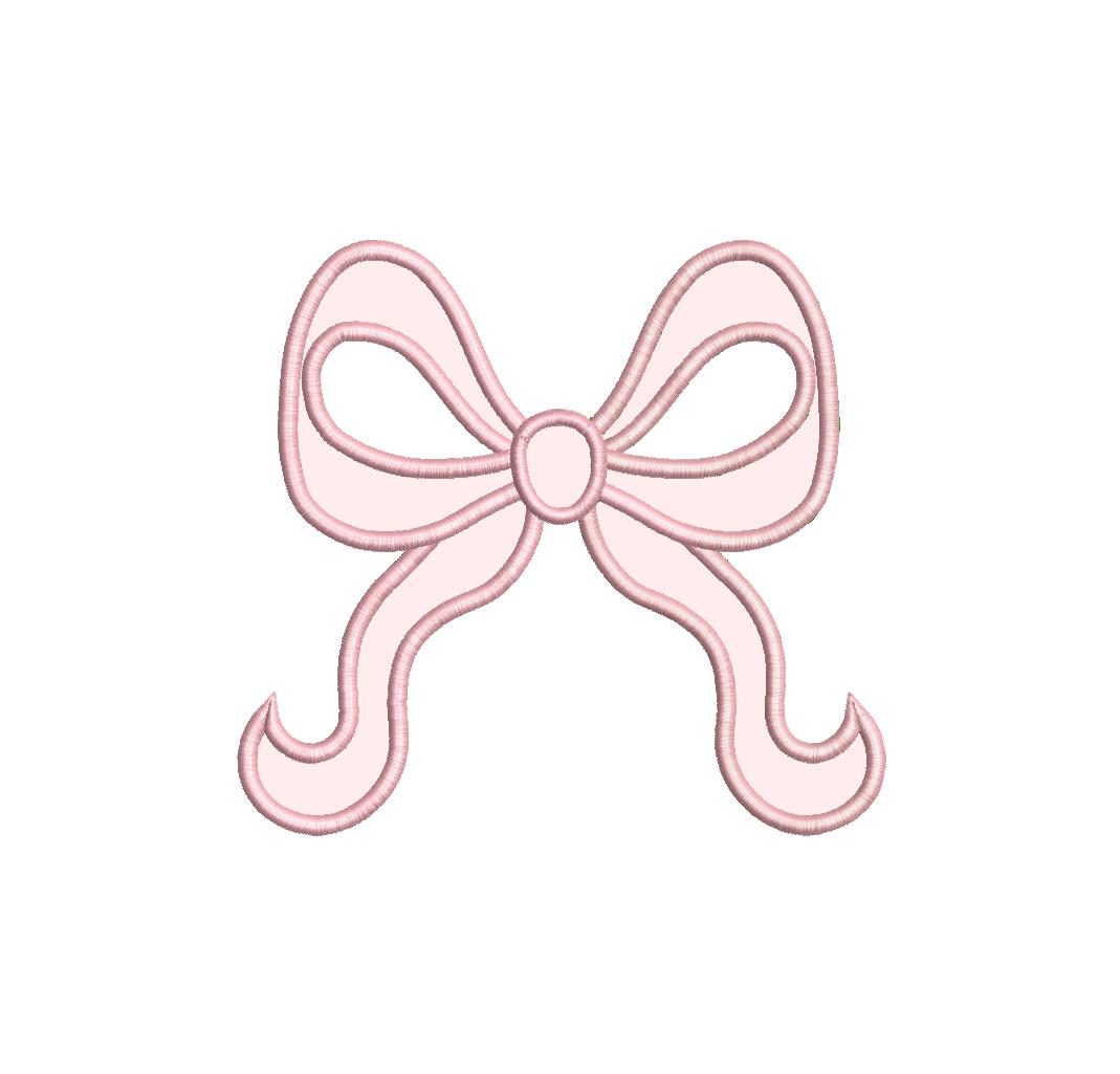 Applique Bow PES DST JEF ++ Machine Embroidery Design, 3 Sizes, in-the-hoop project, Instant Download