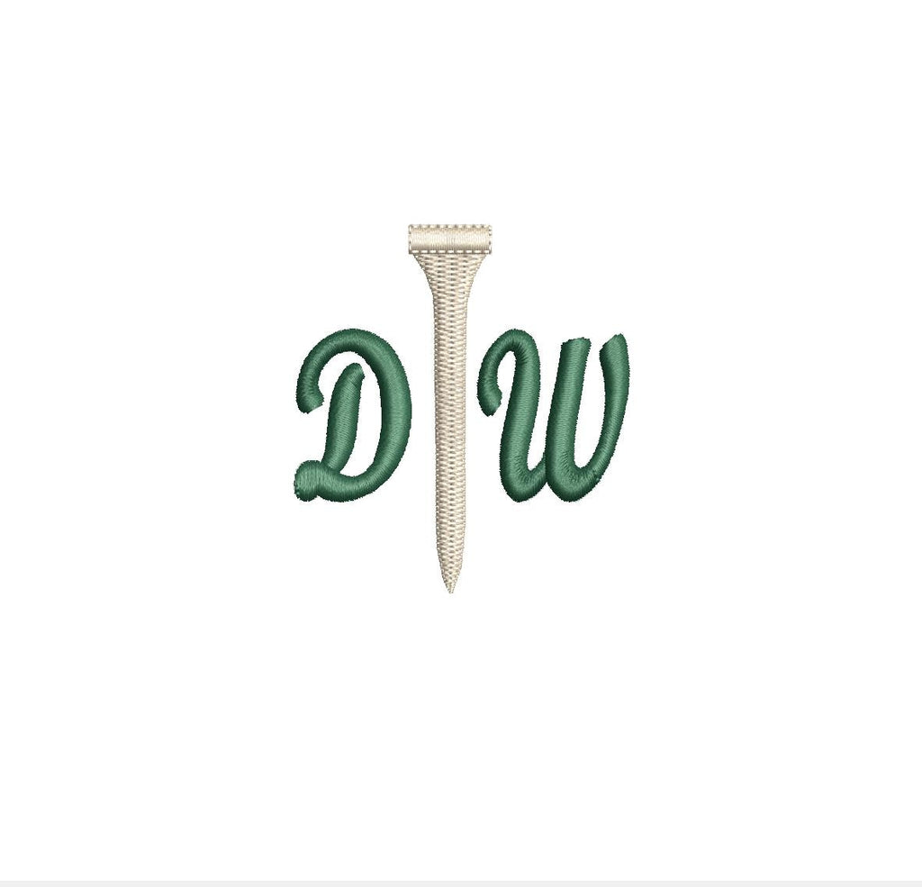 Golf Tee Monogram Frame PES DST JEF ++ Machine Embroidery Design, 8 Sizes, Instant Download
