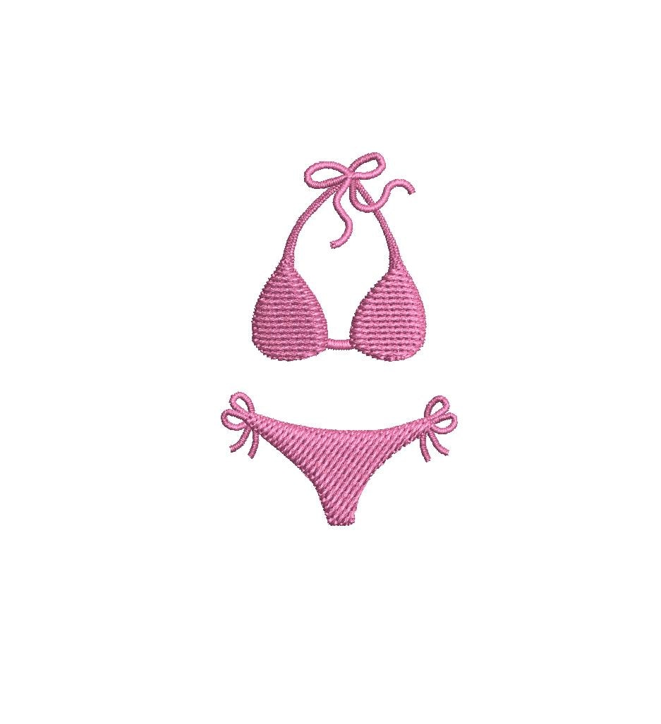Summer Bikini PES DST JEF ++ Machine Embroidery Design, 7 Sizes, Instant Download