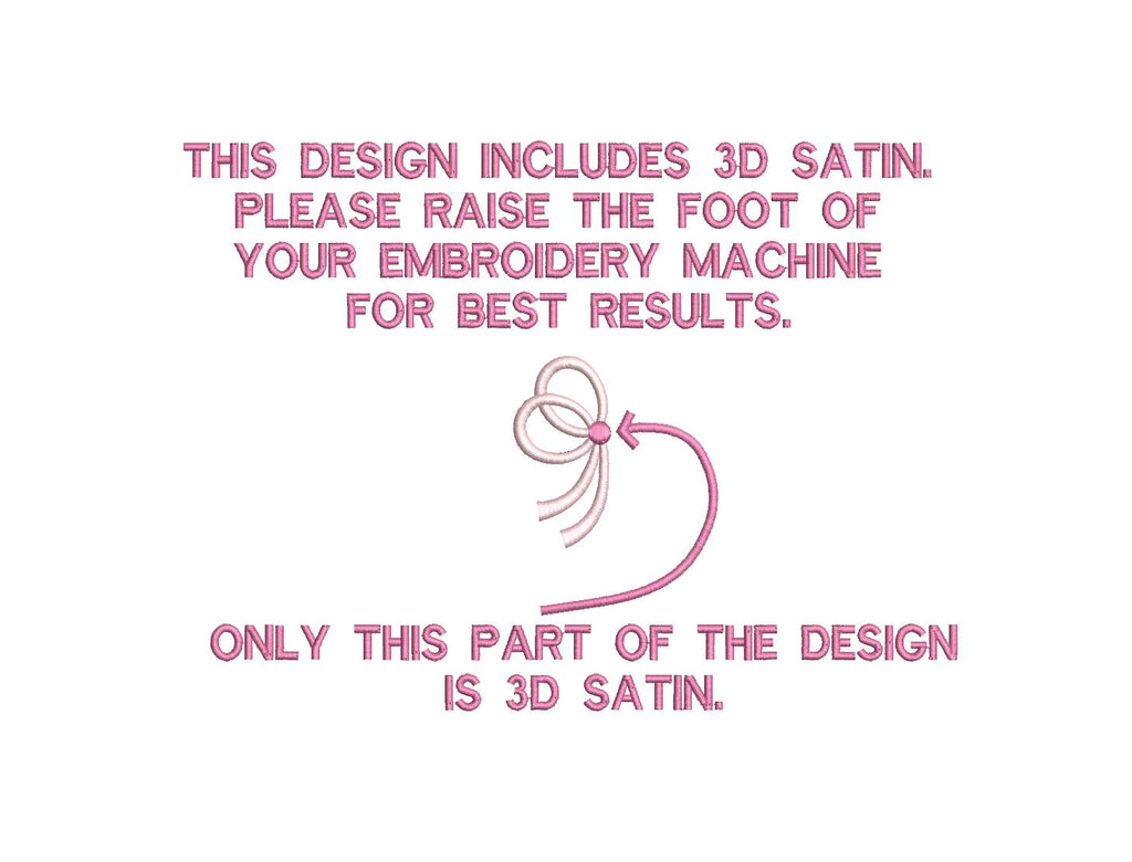 Side Bow Satin PES DST JEF ++ Machine Embroidery Design, 7 Sizes, Instant Download