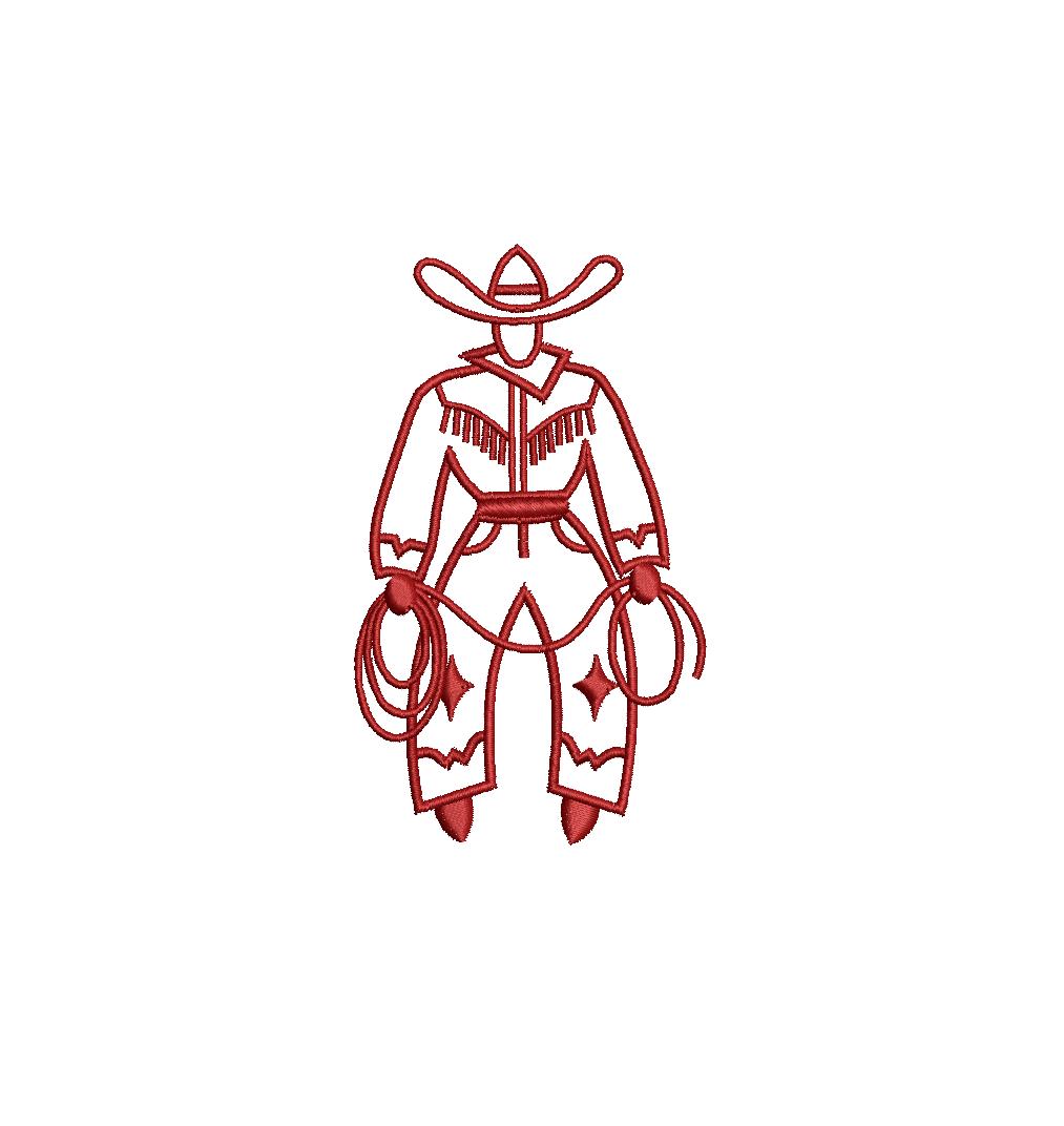 Fringe Cow Boy Bundle(2 Versions) PES DST JEF +Machine Embroidery Design, 3 Sizes per version, Instant Download Multicolored & Monochromatic