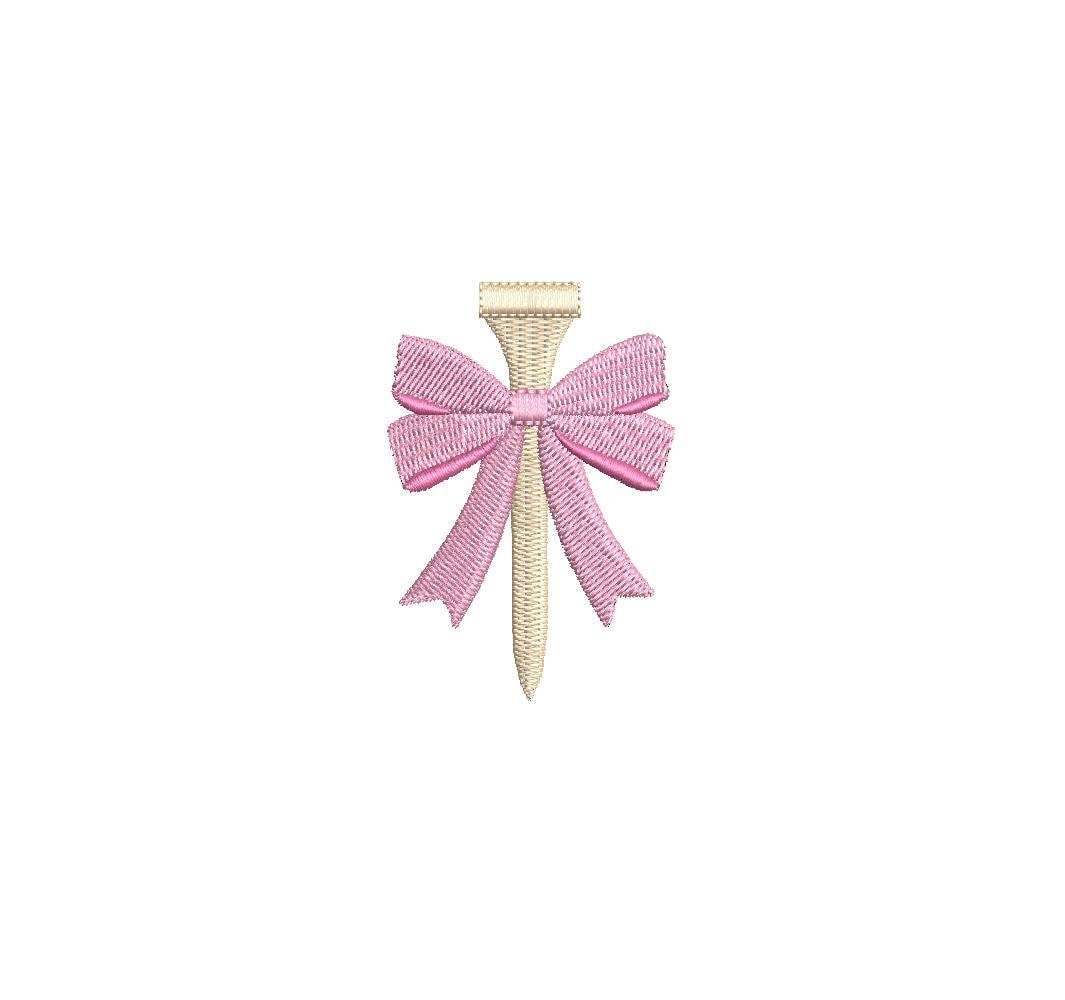 Golf Tee Monogram Frame with Bow PES DST JEF ++ Machine Embroidery Design, 5 Sizes, Instant Download