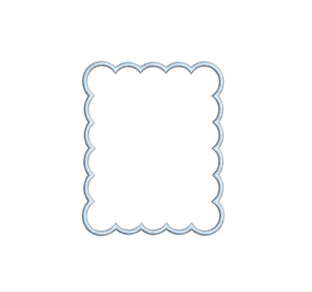 Scalloped Rectangle Applique Bundle (2 Versions) PES DST ++ Machine Embroidery Design, In the Hoop Project, Milestone Card, Banner, Download